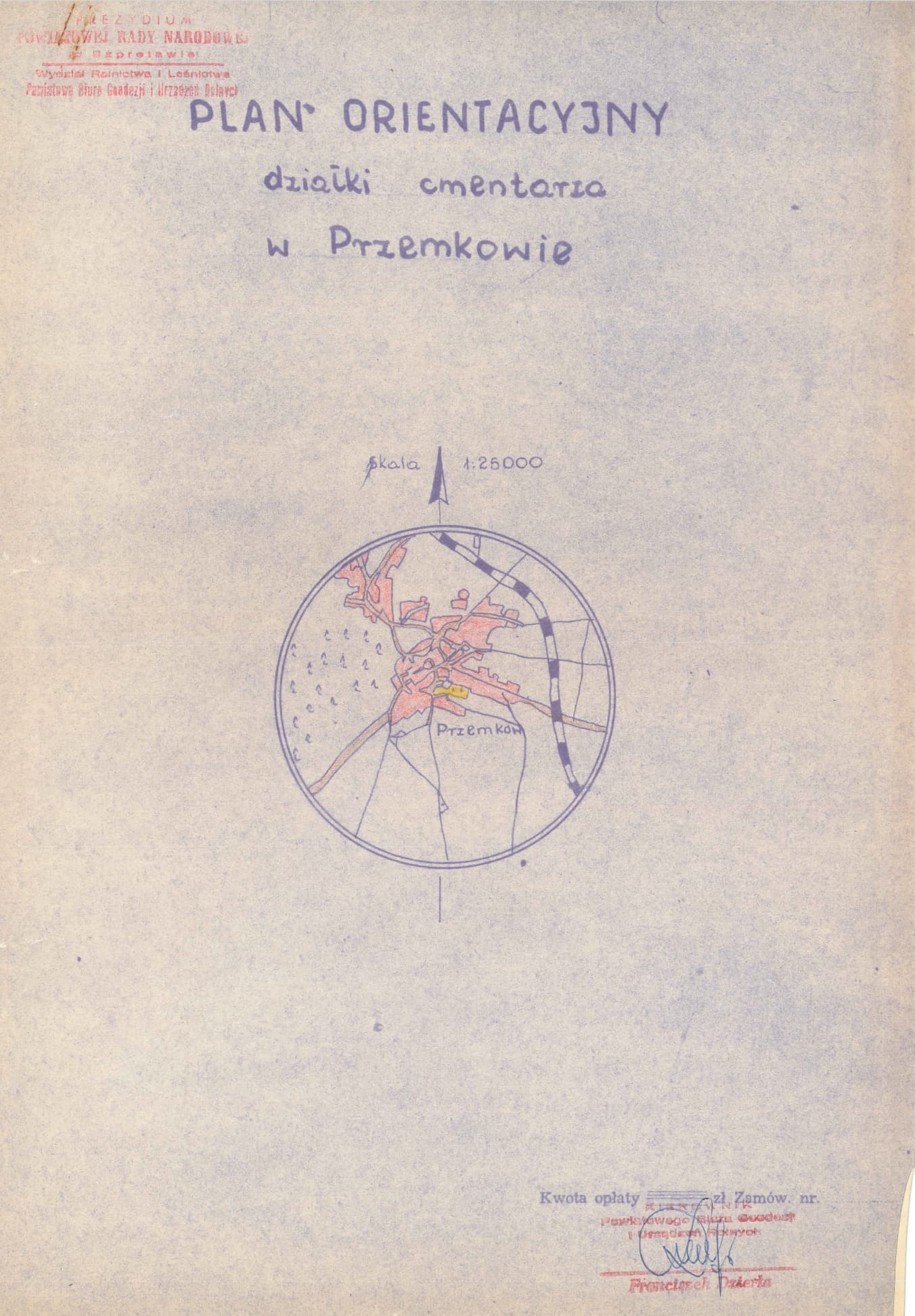 Kopia Planu orientacyjnego działki cmentarza w Przemkowie - Strona 1