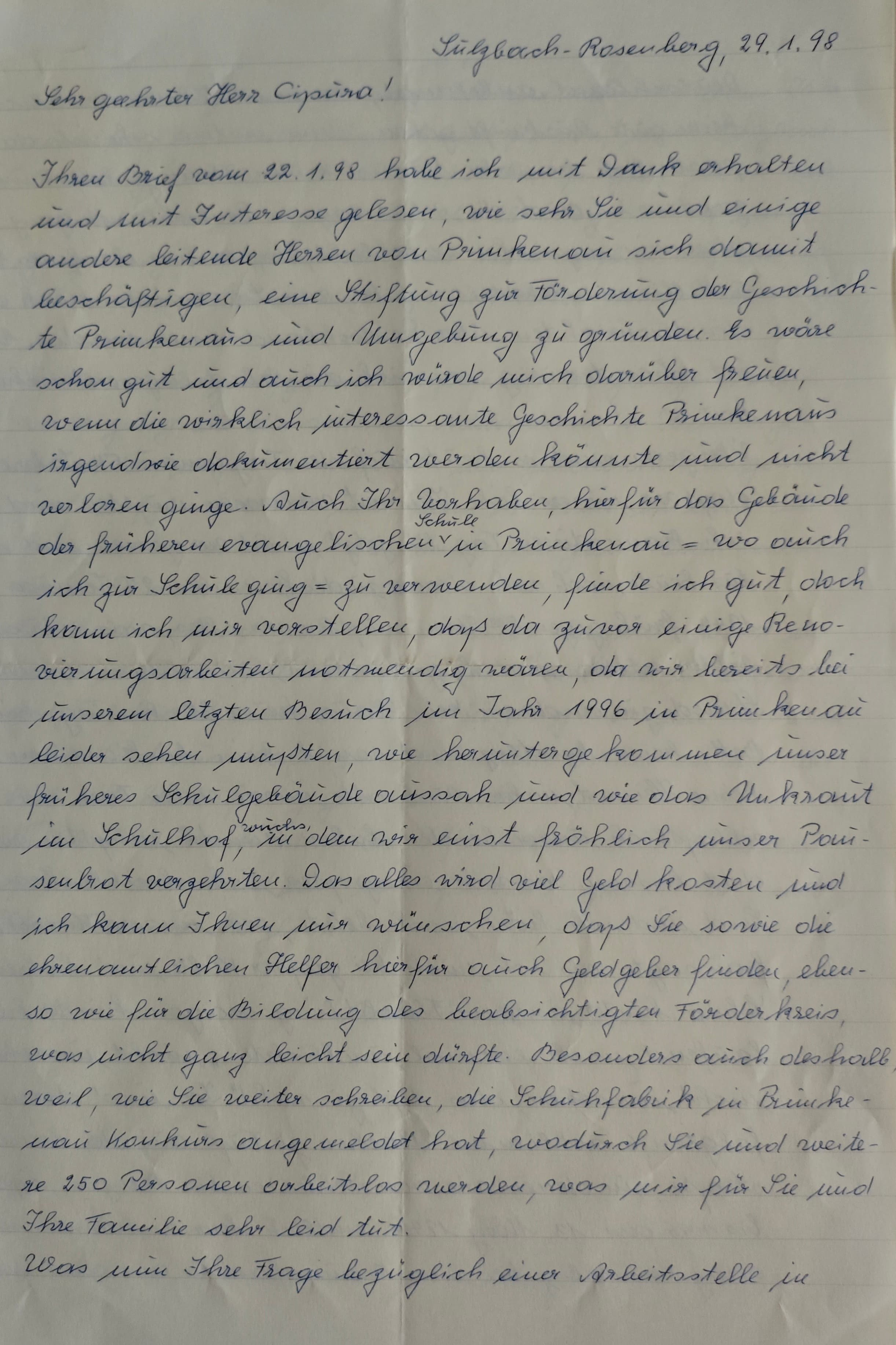 List od Annelies Sellmeier - Strona 1