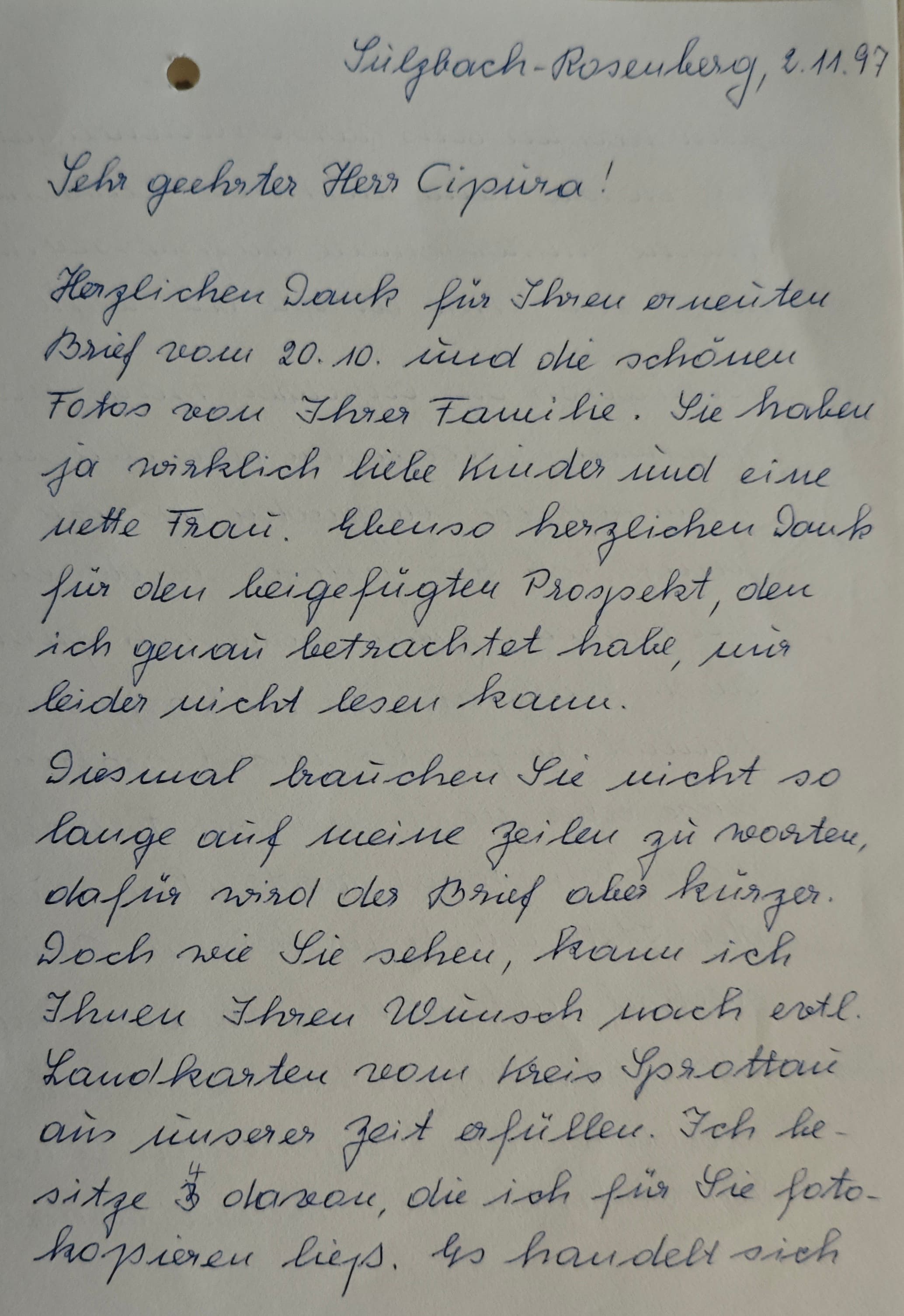 List od Annelies Sellmeier - Strona 1