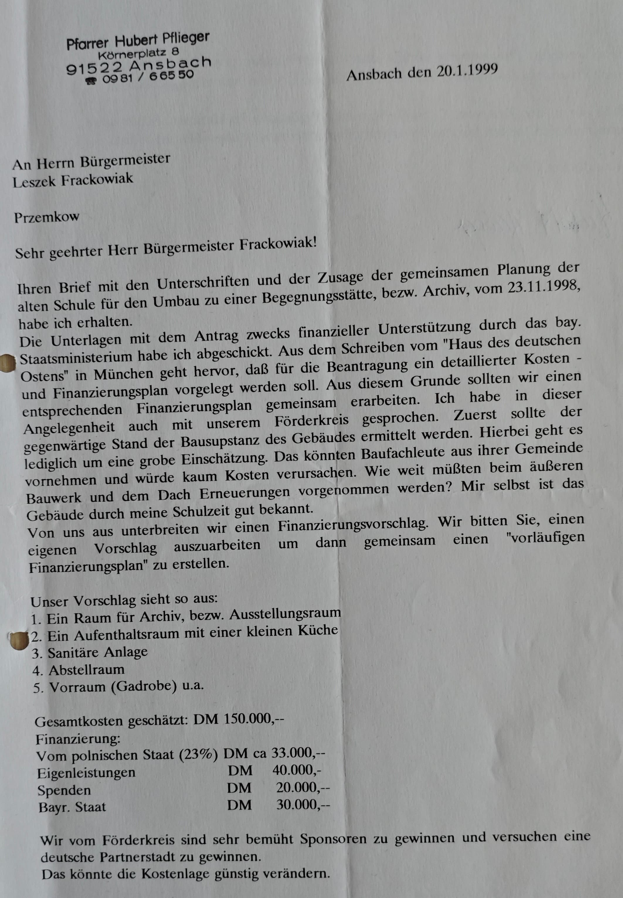 List od Hubert Pflieger - Strona 1