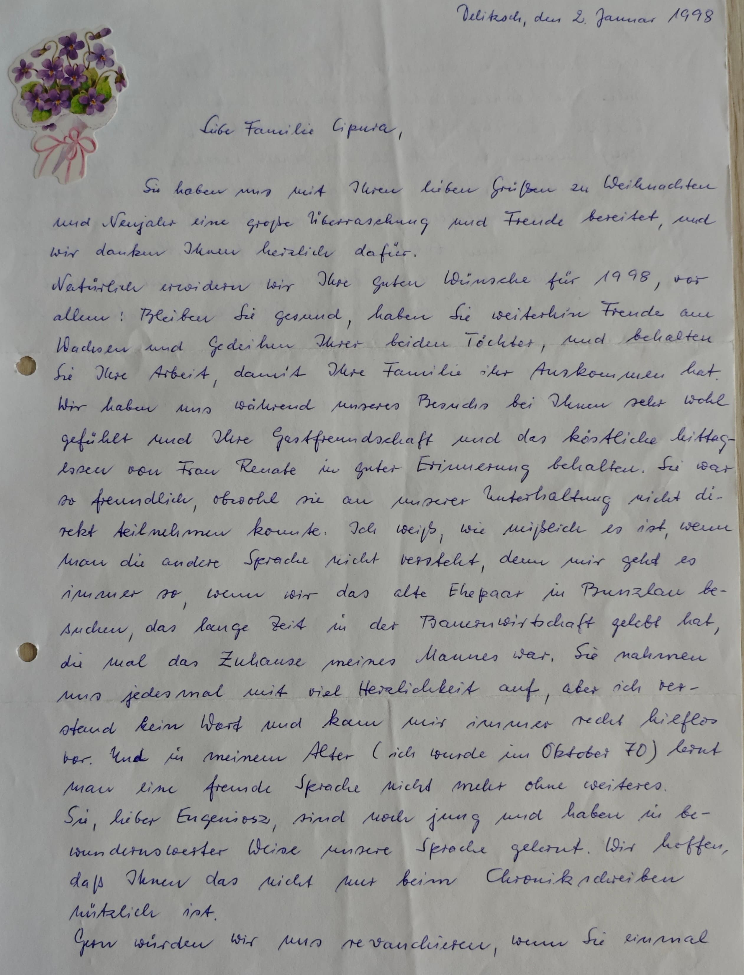 List od Dorothea i Ulli Scholz - Strona 1