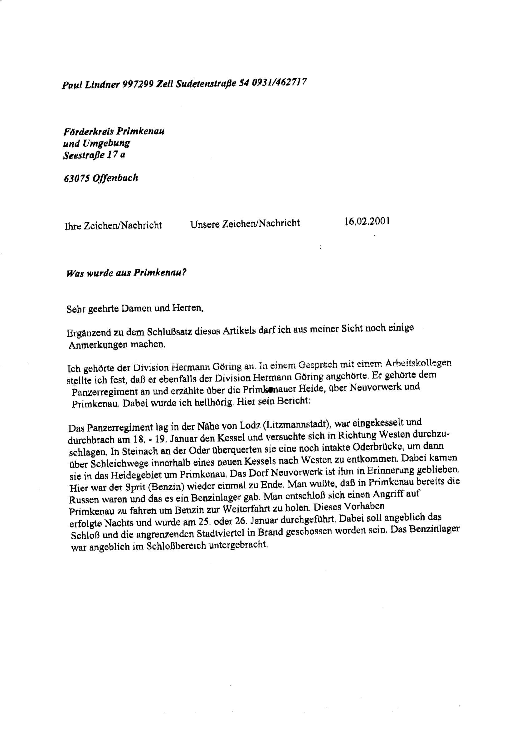 Kopia listu od Paula Lindnera - Strona 1