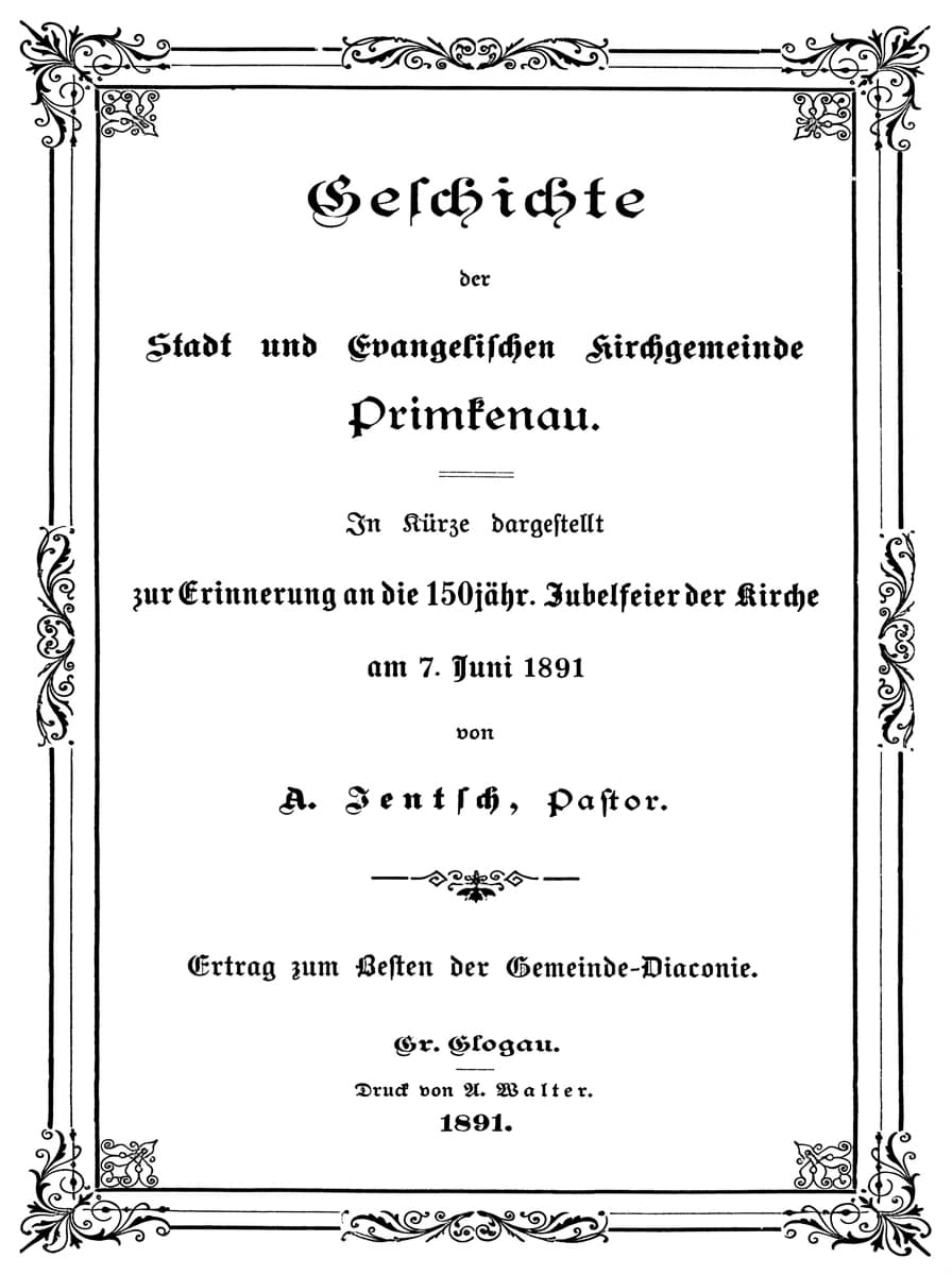 Historia miasta i ewangelickiej gminy kościelnej Przemkowa