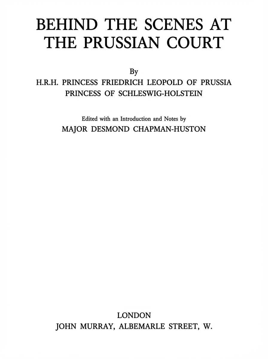 Za kulisami pruskiego dworu